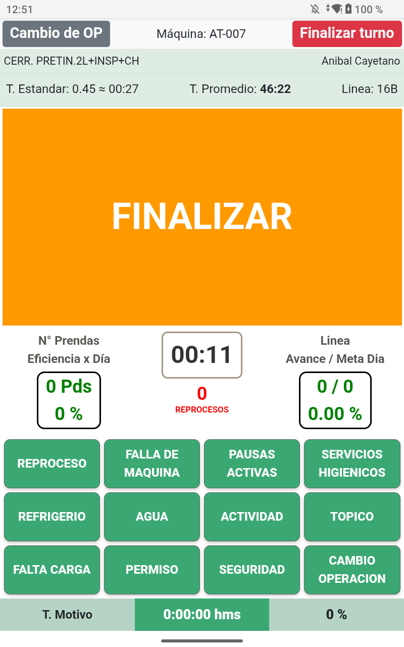 Control de Piso (Confecciones)